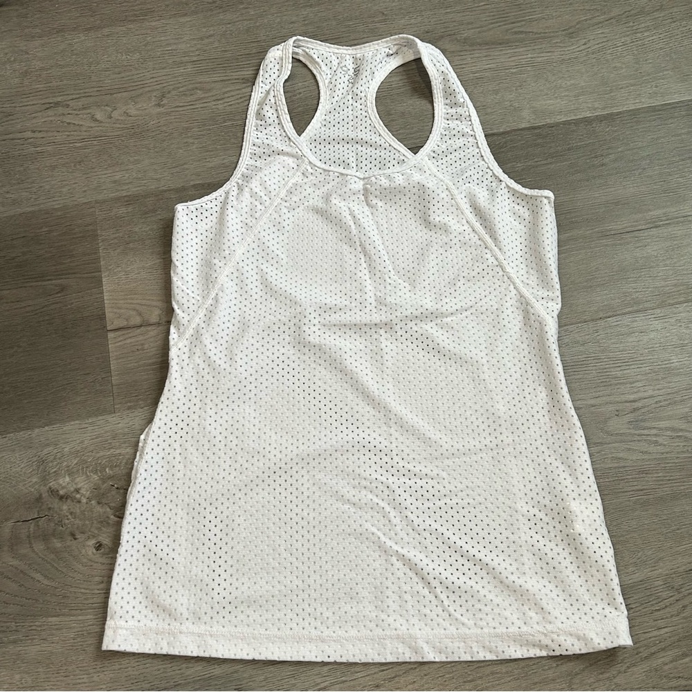 925fit Twist & Shout white Mesh Racerback Tank Top workout Womens Size medium